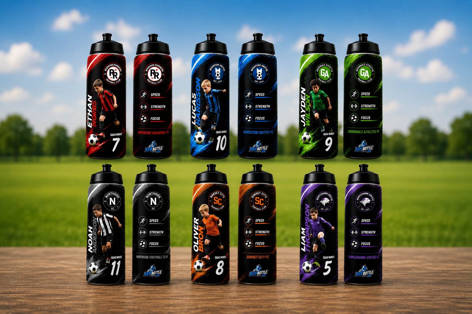 Personalised Football Water Bottle